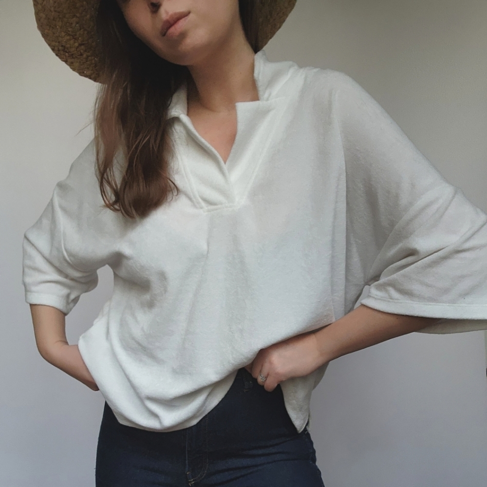 Terry cloth white top